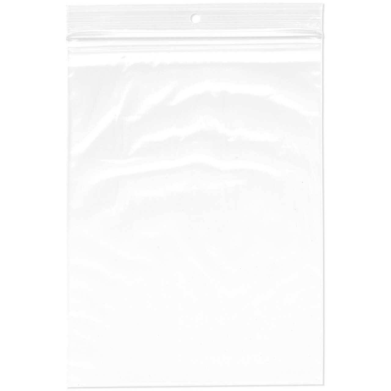 Plymor 6" x 8", 2 Mil with Hang-Hole Zipper Reclosable Plastic Bags